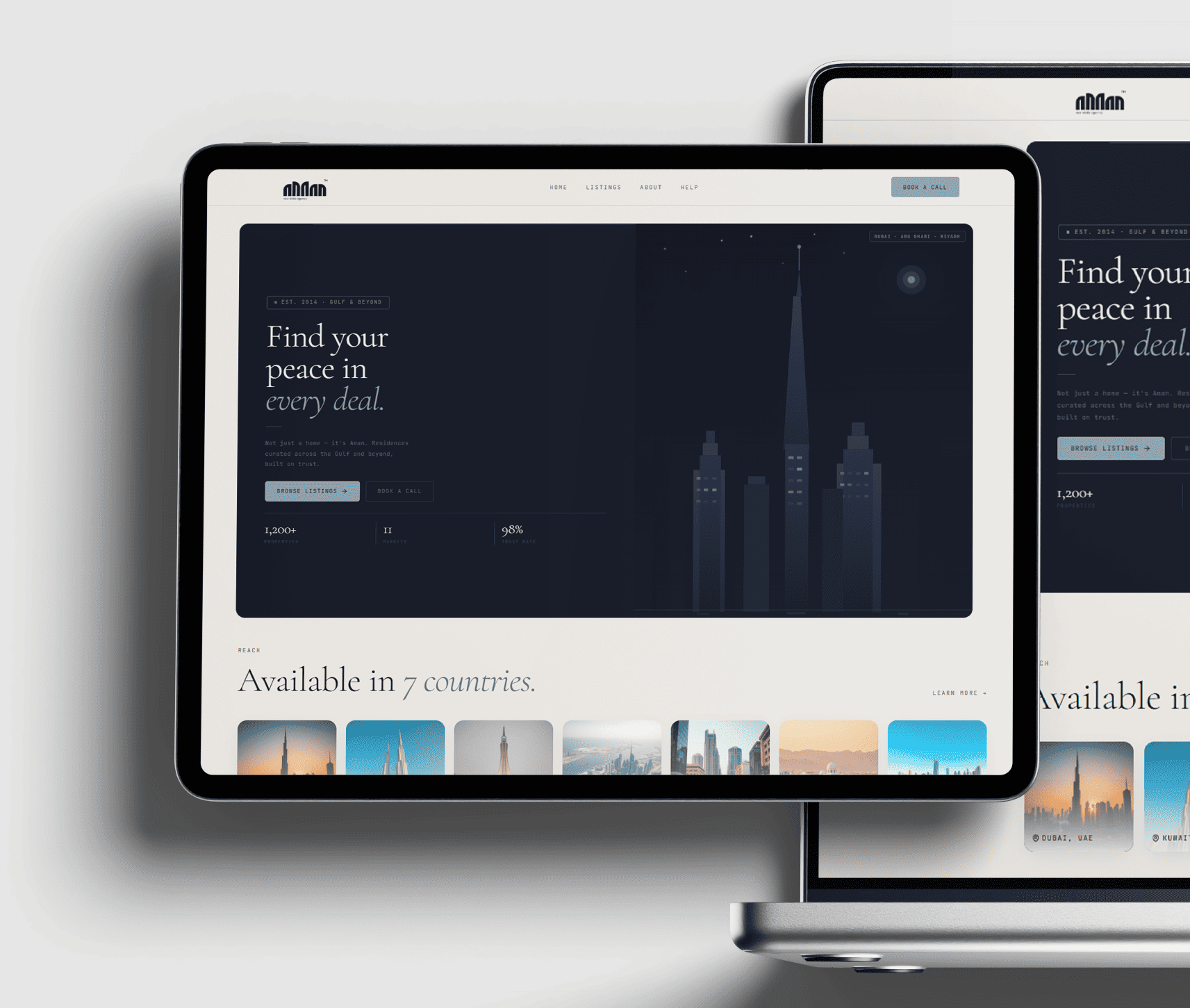 AMAN website design for real estate